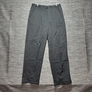 Britches Dress Pants Men's Size 34 R Dark Grey Black 750 Winston Made Italy Wool
